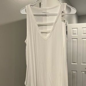 Express long white tank top